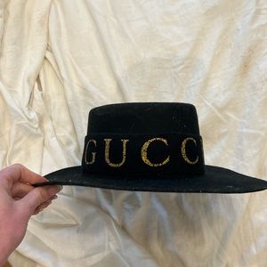 wide brim fedora with Gucci band (both with tags!)